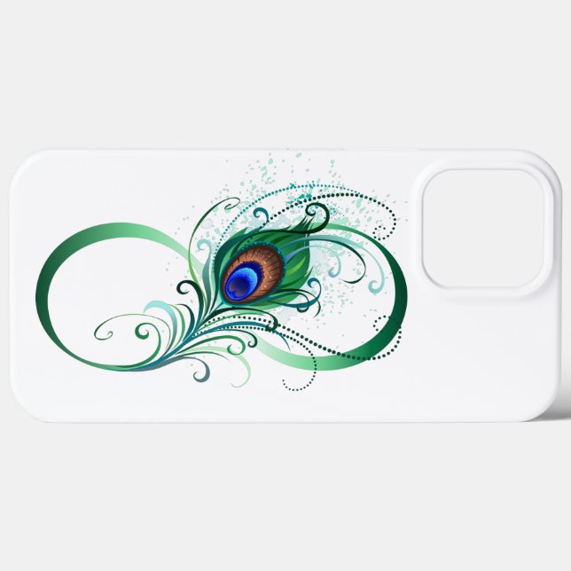 Infinity Symbol with Peacock Feather Case-Mate iPhone Case (Back (Horizontal))