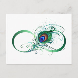 Infinity Symbol with Peacock Feather Enclosure Card