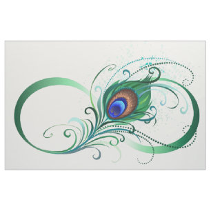 Infinity Symbol with Peacock Feather Fabric