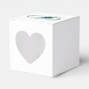 Infinity Symbol with Peacock Feather Favour Box