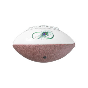 Infinity Symbol with Peacock Feather Football