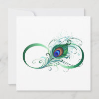 Infinity Symbol with Peacock Feather