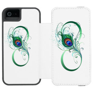 Infinity Symbol with Peacock Feather Incipio Watson™ iPhone 5 Wallet Case