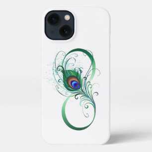Infinity Symbol with Peacock Feather iPhone 13 Case