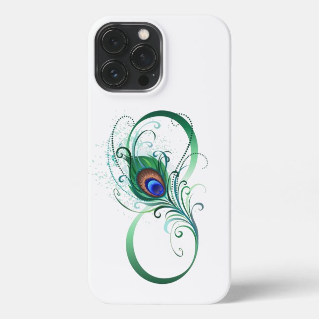 Infinity Symbol with Peacock Feather iPhone Case (Back)