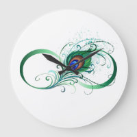 Infinity Symbol with Peacock Feather
