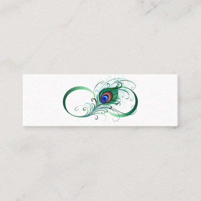 Infinity Symbol with Peacock Feather Loyalty Card (Front)