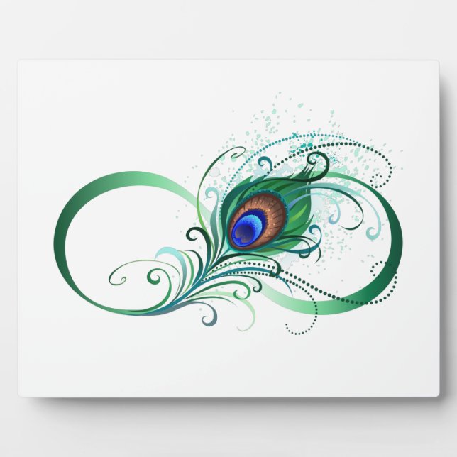 Infinity Symbol with Peacock Feather Plaque (Front)