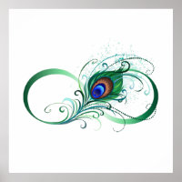 Infinity Symbol with Peacock Feather