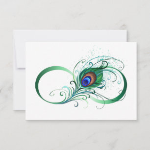 Infinity Symbol with Peacock Feather Save The Date