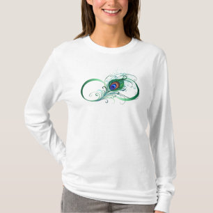 Infinity Symbol with Peacock Feather T-Shirt