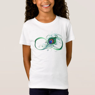 Infinity Symbol with Peacock Feather T-Shirt