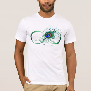 Infinity Symbol with Peacock Feather T-Shirt