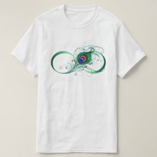 Infinity Symbol with Peacock Feather T-Shirt