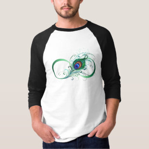 Infinity Symbol with Peacock Feather T-Shirt