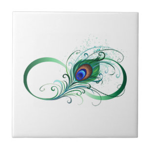Infinity Symbol with Peacock Feather Tile