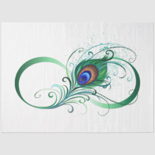 Infinity Symbol with Peacock Feather Tissue Paper