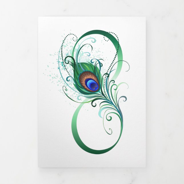 Infinity Symbol with Peacock Feather Tri-Fold Programme (Cover)