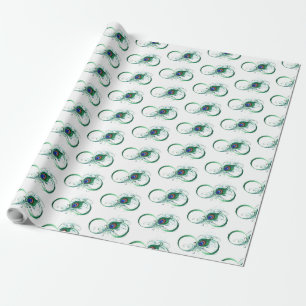 Infinity Symbol with Peacock Feather Wrapping Paper