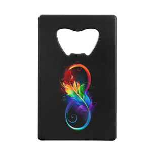 Infinity Symbol with Rainbow Feather
