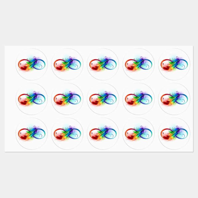 Infinity Symbol with Rainbow Feather (Sheet)