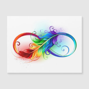 Infinity Symbol with Rainbow Feather