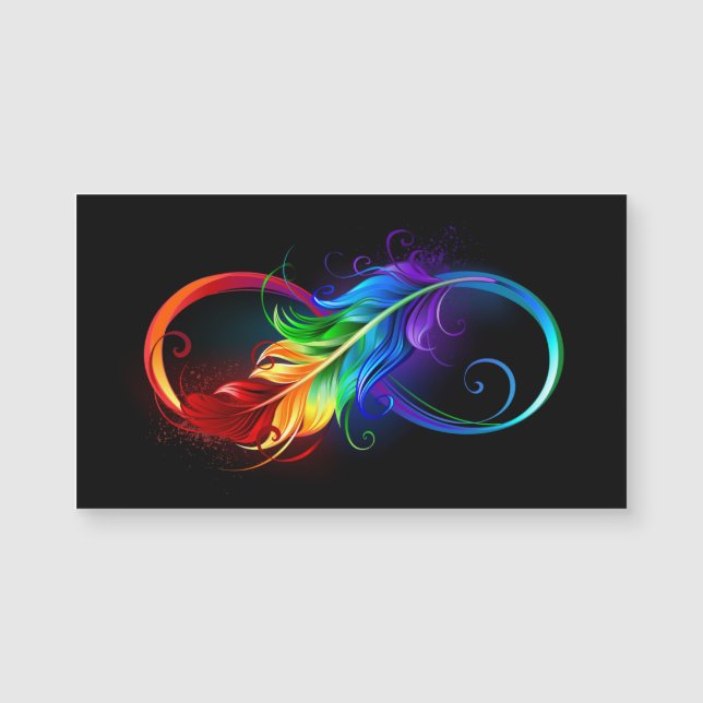 Infinity Symbol with Rainbow Feather (Front)