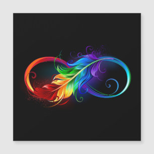 Infinity Symbol with Rainbow Feather