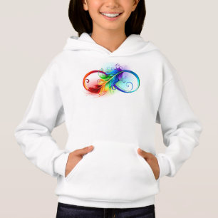 Infinity Symbol with Rainbow Feather