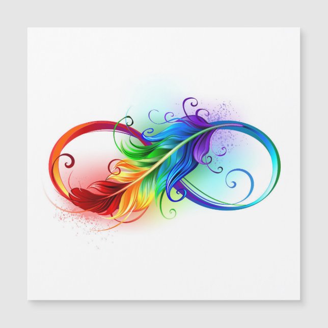 Infinity Symbol with Rainbow Feather (Front)