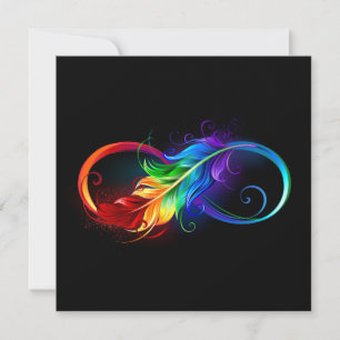 Infinity Symbol with Rainbow Feather
