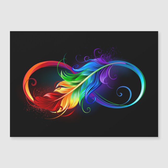 Infinity Symbol with Rainbow Feather (Front)