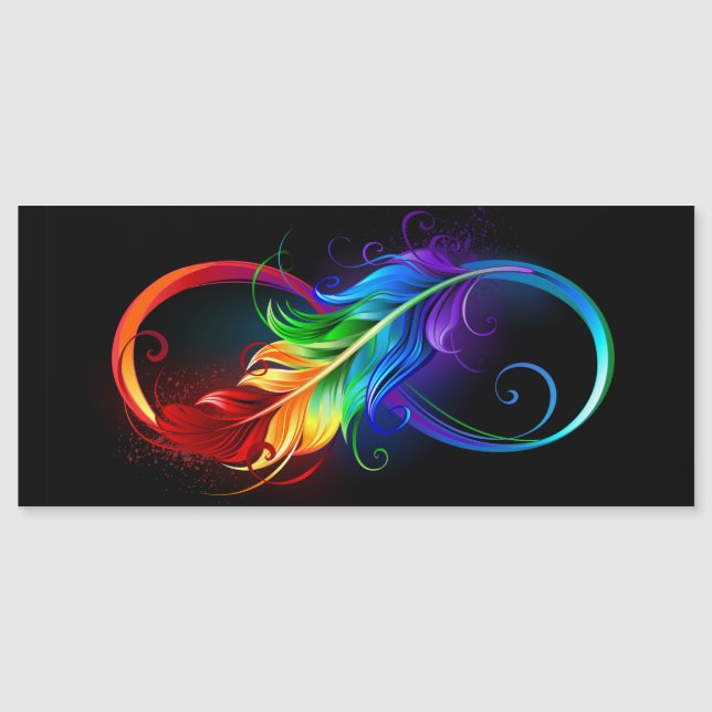 Infinity Symbol with Rainbow Feather (Front)