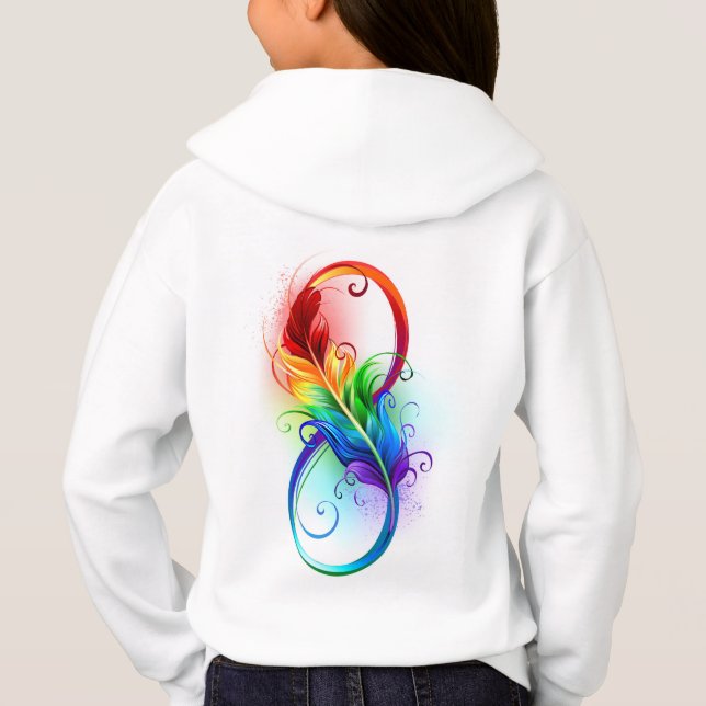 Infinity Symbol with Rainbow Feather (Back)