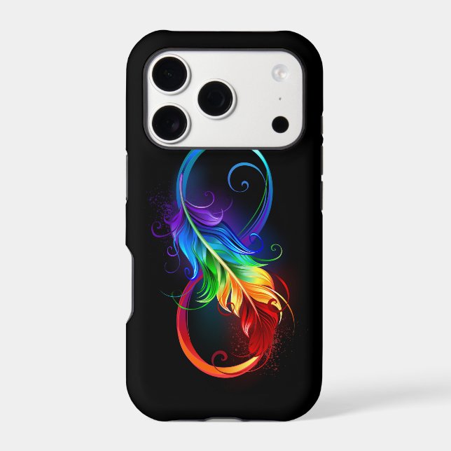 Infinity Symbol with Rainbow Feather (Back)