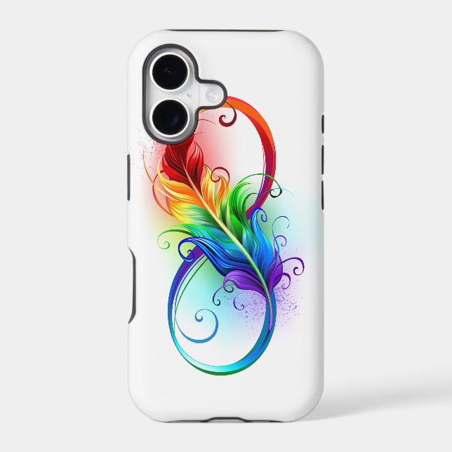 Infinity Symbol with Rainbow Feather (Back)