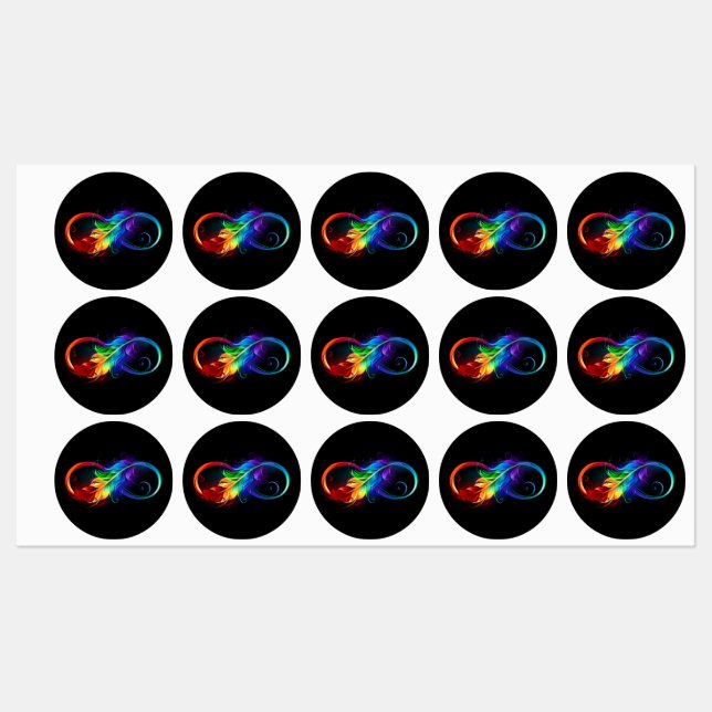 Infinity Symbol with Rainbow Feather (Sheet)