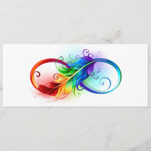 Infinity Symbol with Rainbow Feather Advice Card