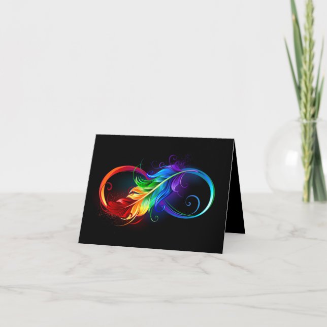 Infinity Symbol with Rainbow Feather Announcement (Front)
