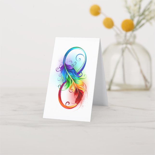Infinity Symbol with Rainbow Feather Appointment Card (Back)