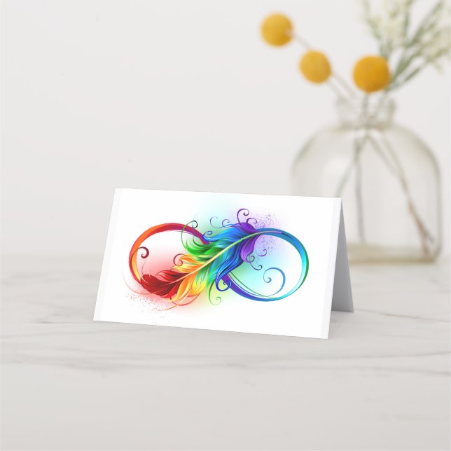 Infinity Symbol with Rainbow Feather Appointment Card (Front)
