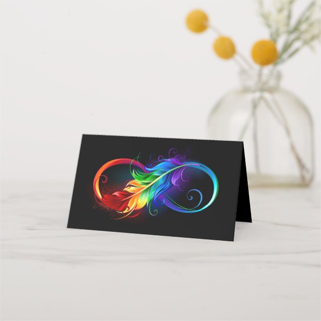 Infinity Symbol with Rainbow Feather Appointment Card (Front)