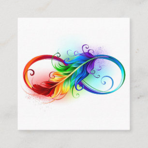 Infinity Symbol with Rainbow Feather Appointment Card