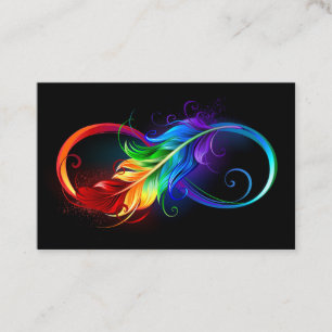 Infinity Symbol with Rainbow Feather Appointment Card