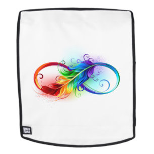 Infinity Symbol with Rainbow Feather Backpack