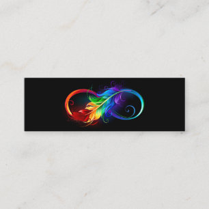 Infinity Symbol with Rainbow Feather Calling Card