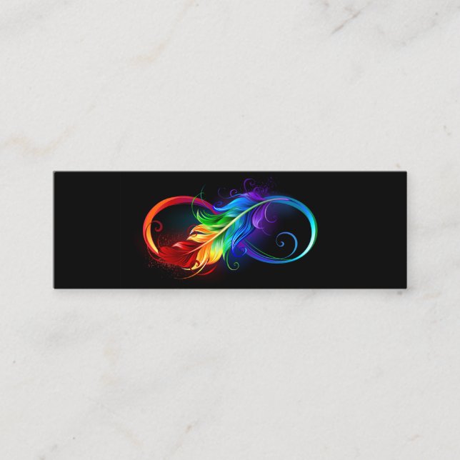 Infinity Symbol with Rainbow Feather Calling Card (Front)