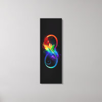 Infinity Symbol with Rainbow Feather