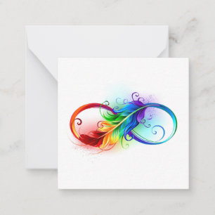 Infinity Symbol with Rainbow Feather Card