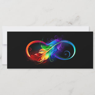 Infinity Symbol with Rainbow Feather Card
